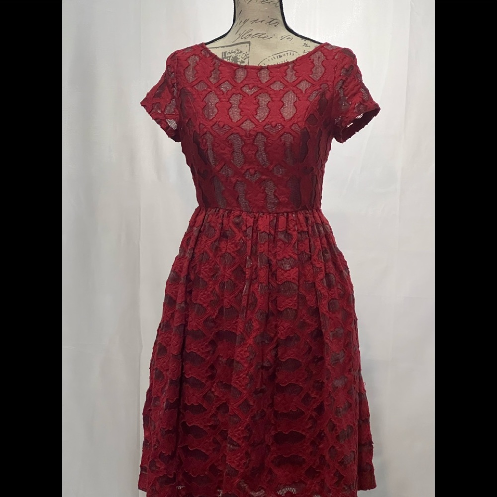 Anthropologie Red Dress Moulinette Soeurs
